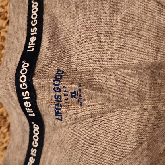 Life is Good Start Me Up with Coffee Pajama Shirt - Picture 4 of 7